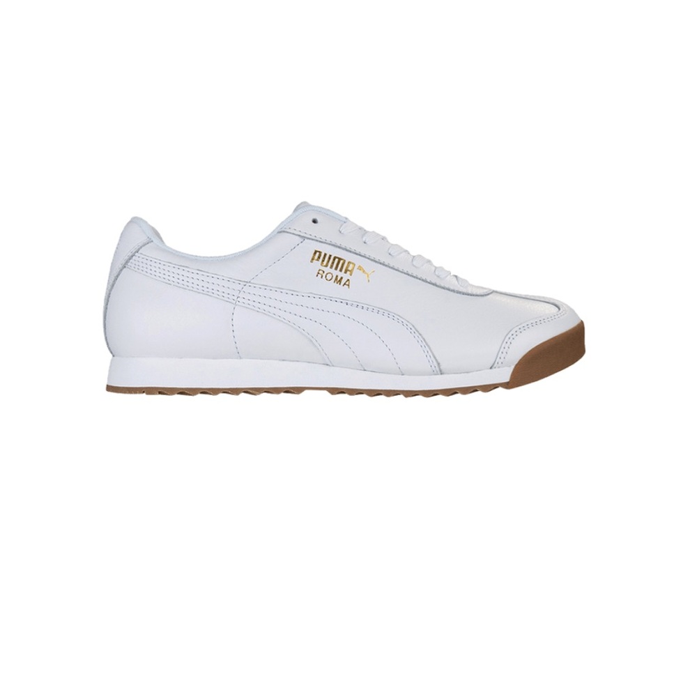 Puma Roma Awesome used pair of white on white gum sole.  Fresh and clean Size 4Y